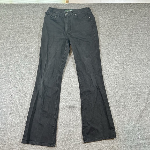Ralph Lauren Jeans Co. Womens Black Pants Size 10 Vintage Cotton Stretch Bootcut - Picture 1 of 7